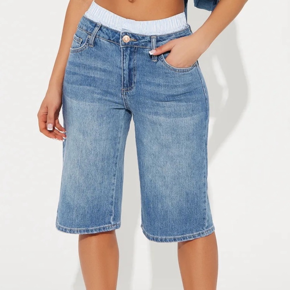Blue Denim Bermuda Shorts